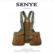 Men Retro Hip Hop Multi-Pocket Utility Vest American Style Outdoor Gilet for 