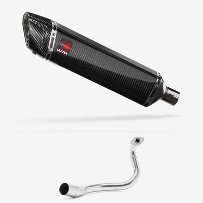 Lextek Carbon Fibre SP7C 400mm Auspuffanlage für Honda PCX 125 (18-19) Schalldämpfer