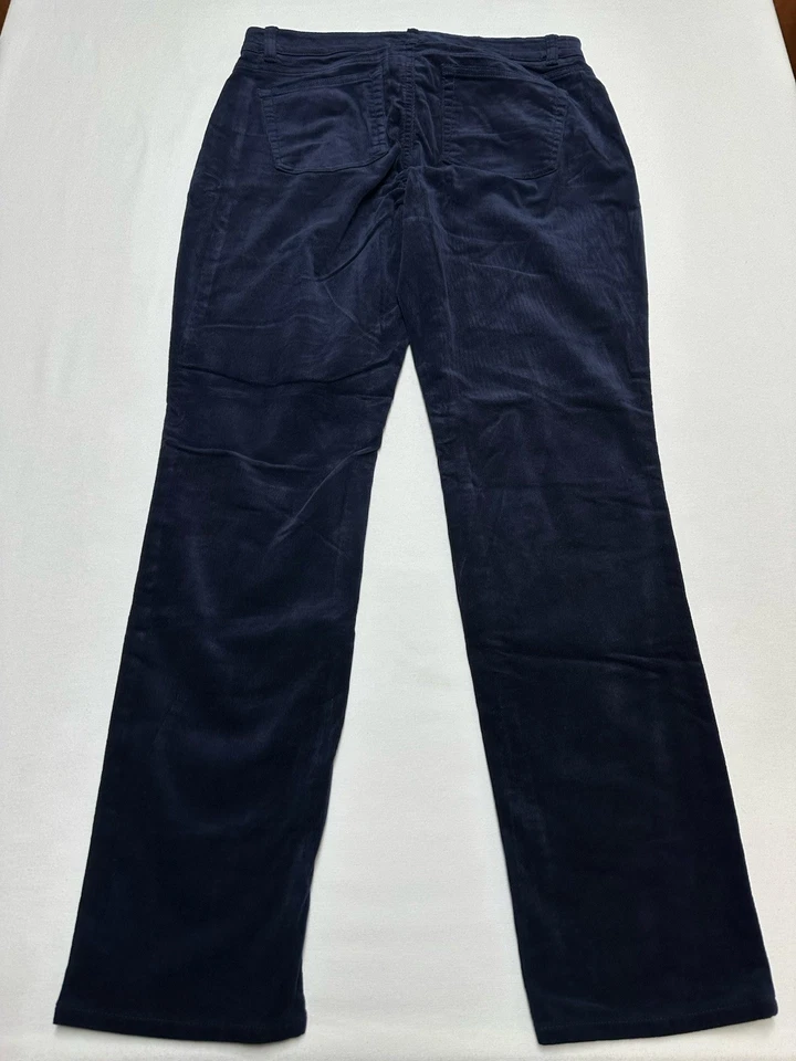 Pantalones de pana Chaps para mujer 10 azul marino pierna recta elásticos informales Foto 3 de 4