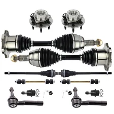 Front Tie Rod End with Wheel Hub Bearing CV Axle Shaft For 02-06 GMC Escalade