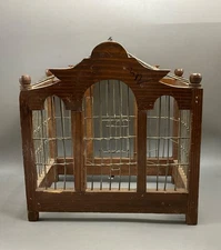 Vintage Rustic Primitive Wood Wire Bird Cage Farmhouse Decor farmhouse, cottage.