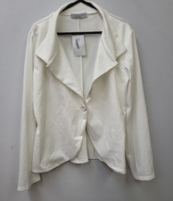 Krisp Womens Long Sleeve One Button Collared Blazer Size Uk 16 White
