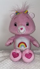 Care Bears True Heart Plush Cheer Bear 8" Pink 2007 Rare Rainbow