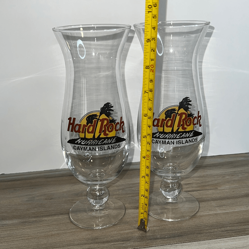 HARD ROCK CAFE HURRICANE GLASS CAYMAN ISLANDS Drinking Glass Set Of 2 - Picture 4 of 6