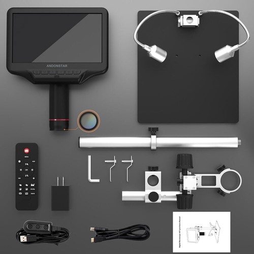 Digital Remote Microscope 7" Screen +12.5" Metal Base Stand Andonstar AD407 PRO - Picture 2 of 6