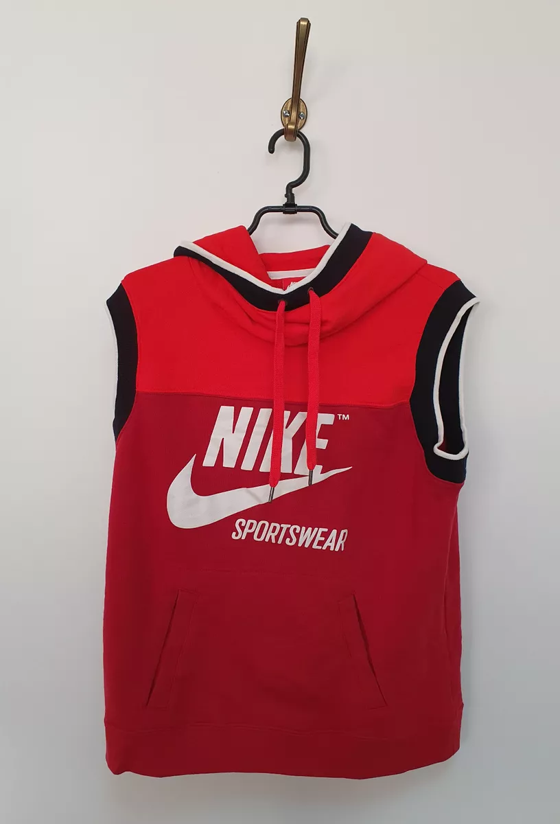 Nike Sportswear Red Vest Hooded Cotton Women Size S