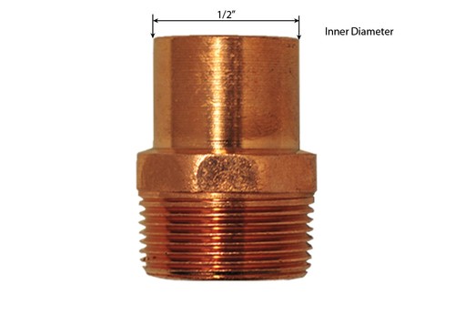 Libra Supply 1/2 inch, 1/2'' Copper Male Fitting Adapter FTG x MIP, 10pcs