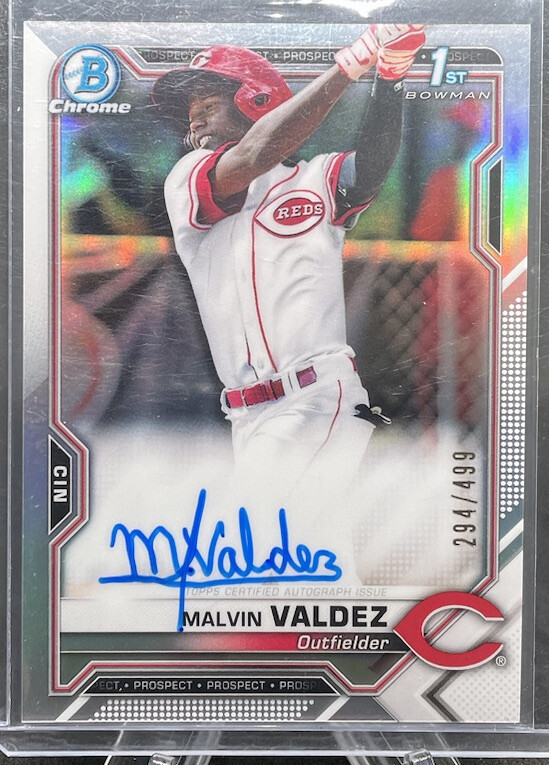 2021 Bowman Chrome Auto Refractor Malvin Valdez #CPA-MV Rookie RC /499