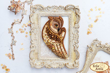 DIY Jewelry Making Beading Kit Owl Louise Brooch Bead Embroidery Needlepoint