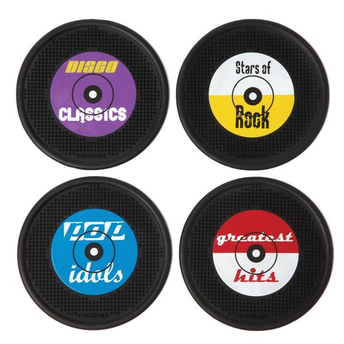 HOT HITS RECORD COASTERS - Retro Vinyl Style Silicone Set of 4 **FREE DELIVERY** - Picture 2 of 3