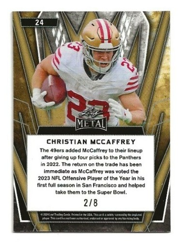 Brock Purdy 2024 Panini Cracked Orange Ref, Leaf Metal Draft, & Christian McCaff - Bild 4 von 4