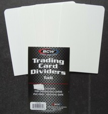 5 Loose Single BCW Trading Card Divider for Storage Boxes Tall