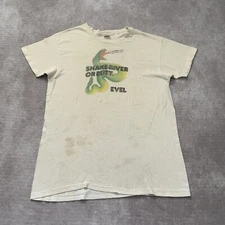 Vintage 60s Evel Knievel Snake River Shirt Size L Daredevil Graphic Biker Tee