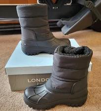 London Fog Jett Snow Boot Kids 11M Black CL30527YB