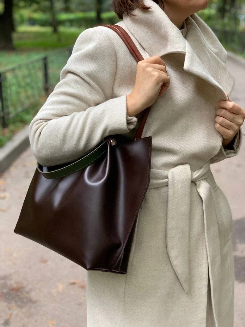 COACH Borsa a mano donna VERA pelle viola tote bag viola tracolla