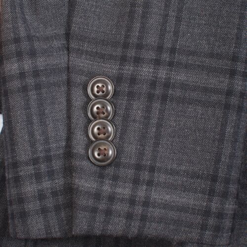 Ben Sherman Men's Suit 40S Gray Plaid Check Wool Polyester - Picture 3 of 10