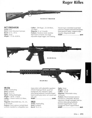 2011 Print Ad of Ruger Model M77 Predator, SR-556 & SR22 Rifle