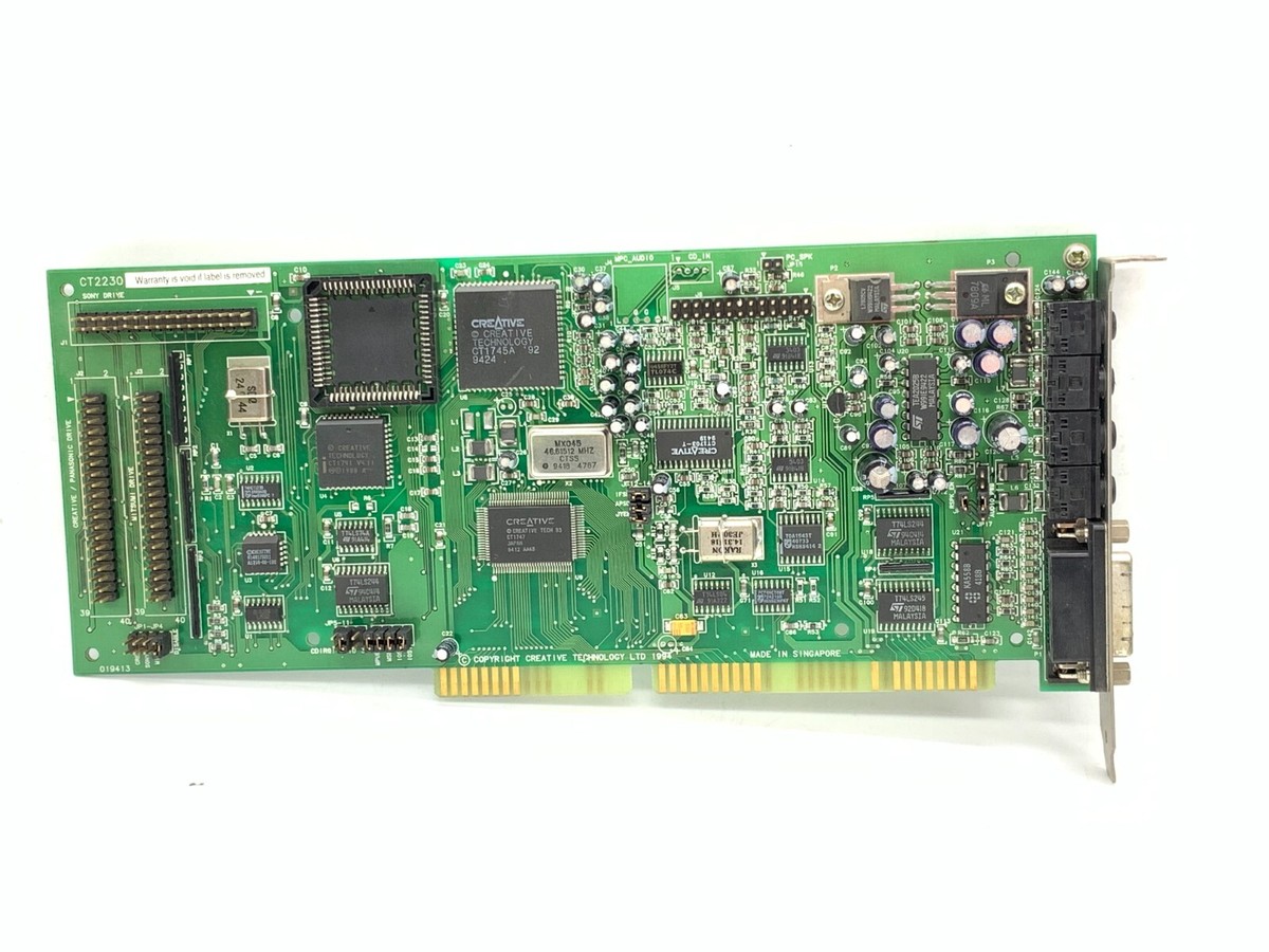 Sound Blaster 16 ISAサウンドカード CT2230 Sound Blaster 16 ISA Audio Card CT2230 Creative Labs Vintage