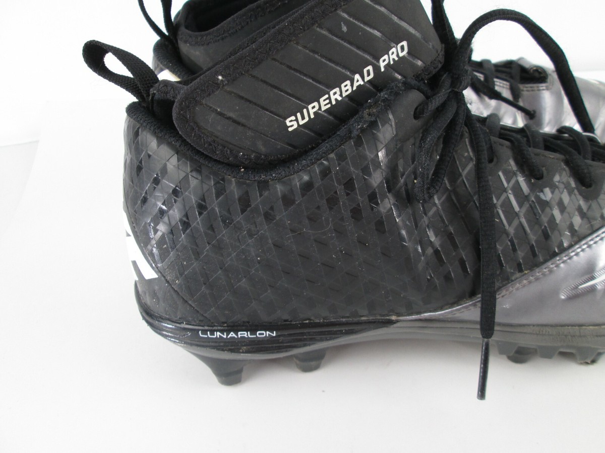 Nike Men Lunar Super Bad Pro TD Football Cleats 511334 009 Black Silver Size 18 New Nike Lunar Superbad Pro TD Football Cleats Black Silver  main image 2