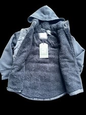 Hooded Winter Puffer Vest Boys Sz 5/6 Fleece-Lined 2-in-1