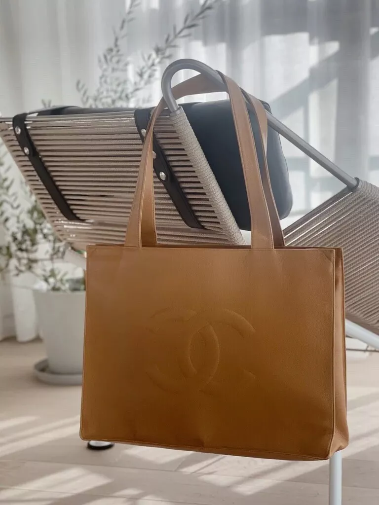 vintage chanel shopping tote