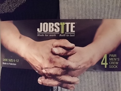 JOBSITE Herren HI-Splice Crew Fersenschutz mit Fußgewölbestütze, 4er Pack 6-12/10-13 Neu mit Etikett - Bild 2 von 10