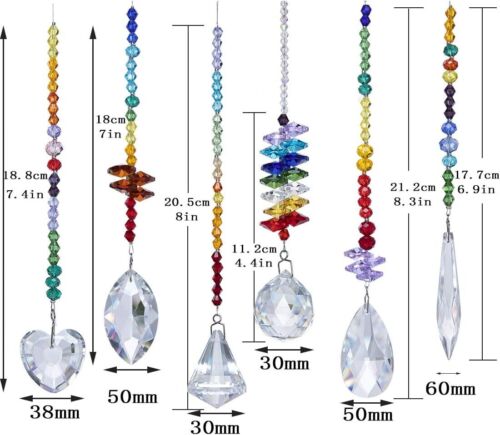 Nuevo 6PK Colgantes de Vidrio Cristales Colgantes Araña Atrapasoles Prismas Envío Rápido - Imagen 2 de 8