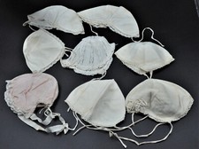 8 Vintage Baby Bonnets Collection Doll Clothing Costume Fashion