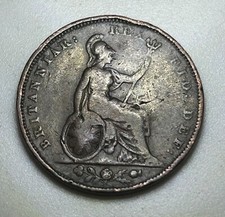 1826 George IV copper farthing. Nice Coin. #0233