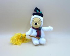 Disney Store Winnie the Pooh SNOWMAN POOH Beanbag 8" Plush Stuffed Toy