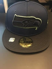 Seattle Seahawks New Era 5950 NFL Sideline Road Pro Fit Hat NWT-Multiple Sizes