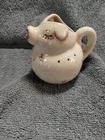 Very old Shawnee Pottery Pig Milk Creamer Pitcher w/Green Flowers