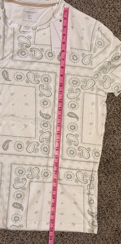 Denim & Flower Ricky Singh White Paisley T Shirt Men Medium & Lrg New with Tags - Picture 7 of 7