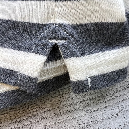 J. Crew Womens Striped Shirt Long Sleeve Suede Shoulder Accents Gray Size Medium - Picture 4 of 9