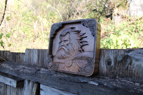Thor Carved Wood Viking Wall Art Pagan Home Decor - Picture 4 of 10