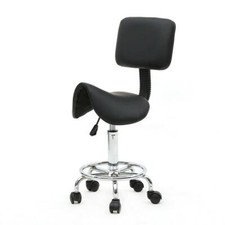 Beauty Saddle Salon Stool Massage Modern Chair Barber Seat Backrest Black