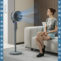 Pedestal Fan Air Circulation Remote Control W/ Oscillation Tilt & 3 Speeds Grey