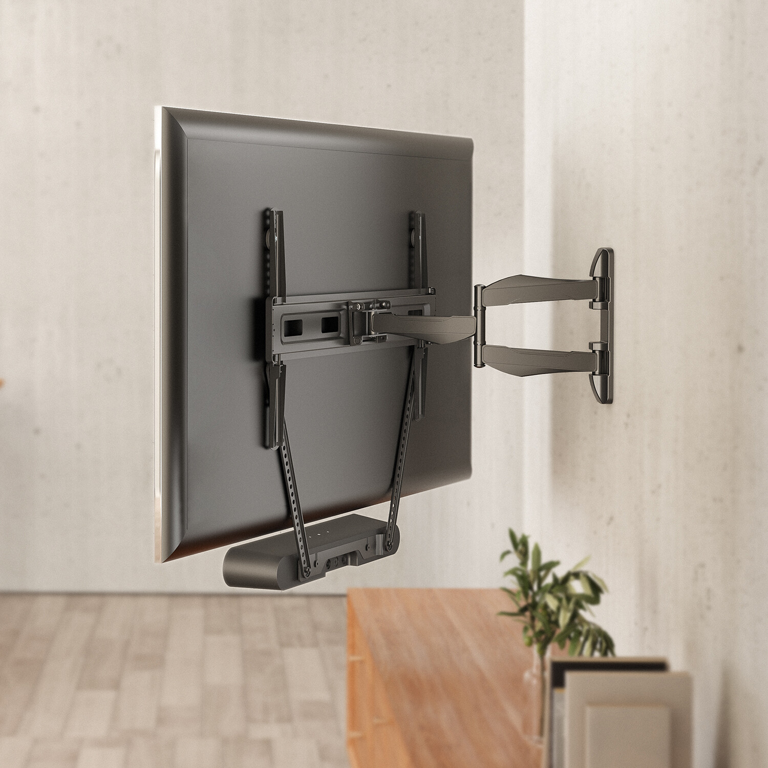 Support VESA pour Sonos Ray Maclean MC-975, fixation TV noire et compacte