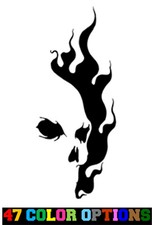 Vinyl Decal Truck Car Sticker Laptop - Zombie Horror Flames Burning Skull v2