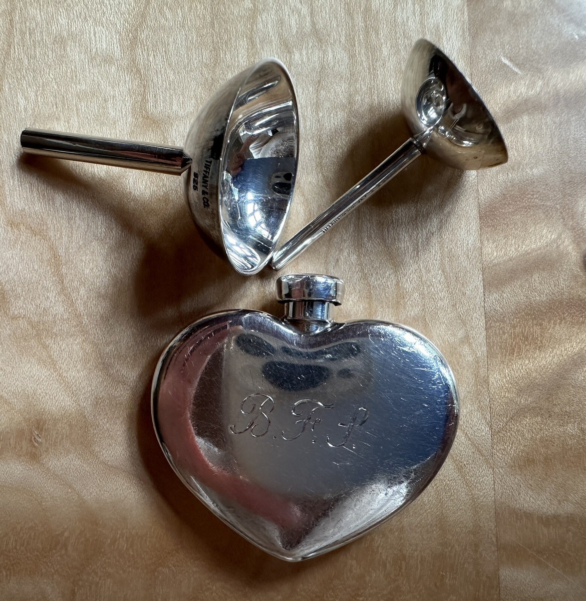 Tiffany & Co.Sterling Silver Heart Shaped Perfume Bottle