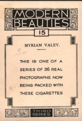 modern beauties cigarette cards 1938 - Modern Beauties - Third Series - #15 - Cigarette Cards