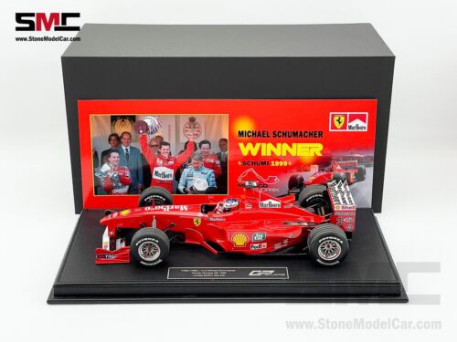 GP REPLICAS 1:18 Ferrari F1 F399 Michael Schumacher Monaco Winner 1999 w Decal - Afbeelding 1 van 12