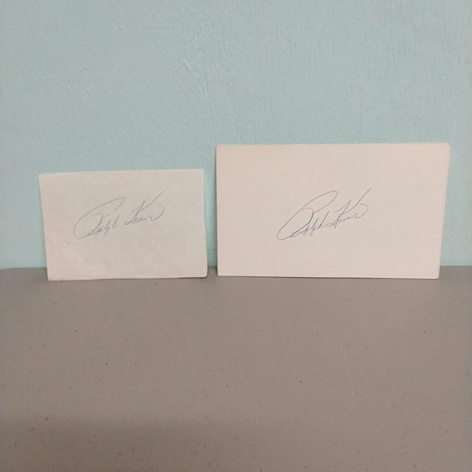 Ralph Kiner Cut Signature & Signed 3 X 5 Card Baseball HOF Autograph Pirates - Image 4 of 4