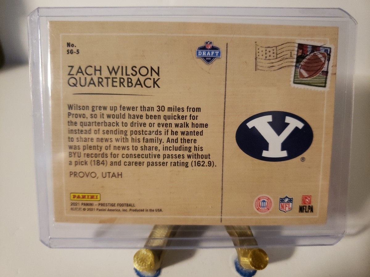 2021 Panini Prestige Zach Wilson Rookie Season's Greetings Silver