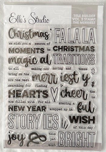 Elle's Studio TITLE BUILDER VOL. 5 - THE MERRIEST Christmas Stamp Set , Retired - Picture 2 of 4