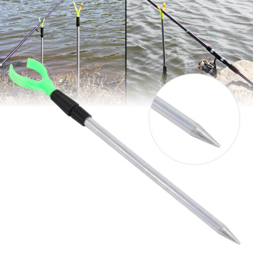 Portable Fishing Rod Rest Stable Aluminum Fish Pole Ground Holder For Bank Fishi - Picture 13 of 22