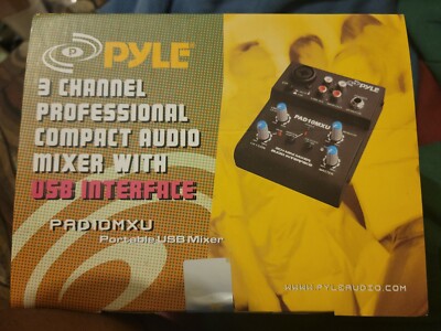 PYLE 3 CHANNEL PROFESSIONAL  COMPACT AUDIO MIXER with USB INTERFACE