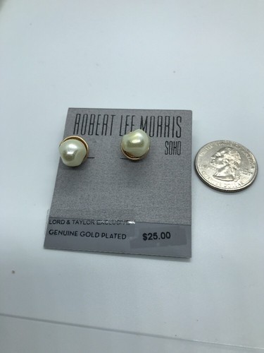 $25 ROBERT LEE MORRIS GOLD TONE PEARL WRAP EARRINGS EARRINGS M31 - 第 3/5 張圖片