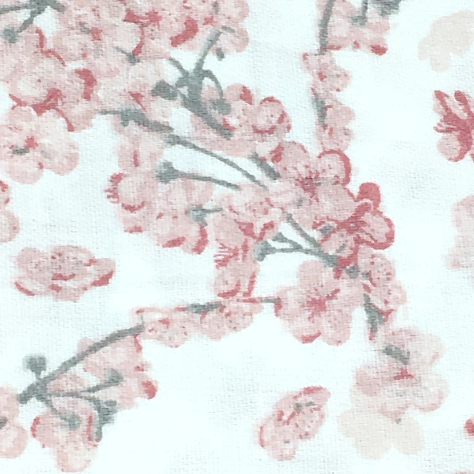 4pc Nicole Miller Pink Floral Cherry Blossom KING Sheet Set Cotton Sateen NEW - Image 2 of 4