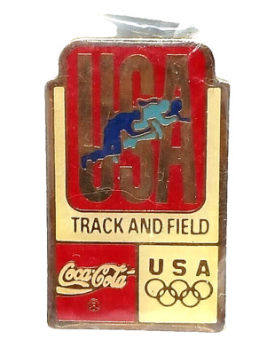 Olympics Coca Cola Hat Lapel Pin Vintage USA TRACK & FIELD Barcelona 1992 NEW